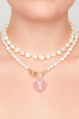 Barbiecore Hot Pink Trend 2023 | Petit Moments Lisa Freshwater Pearl Necklace