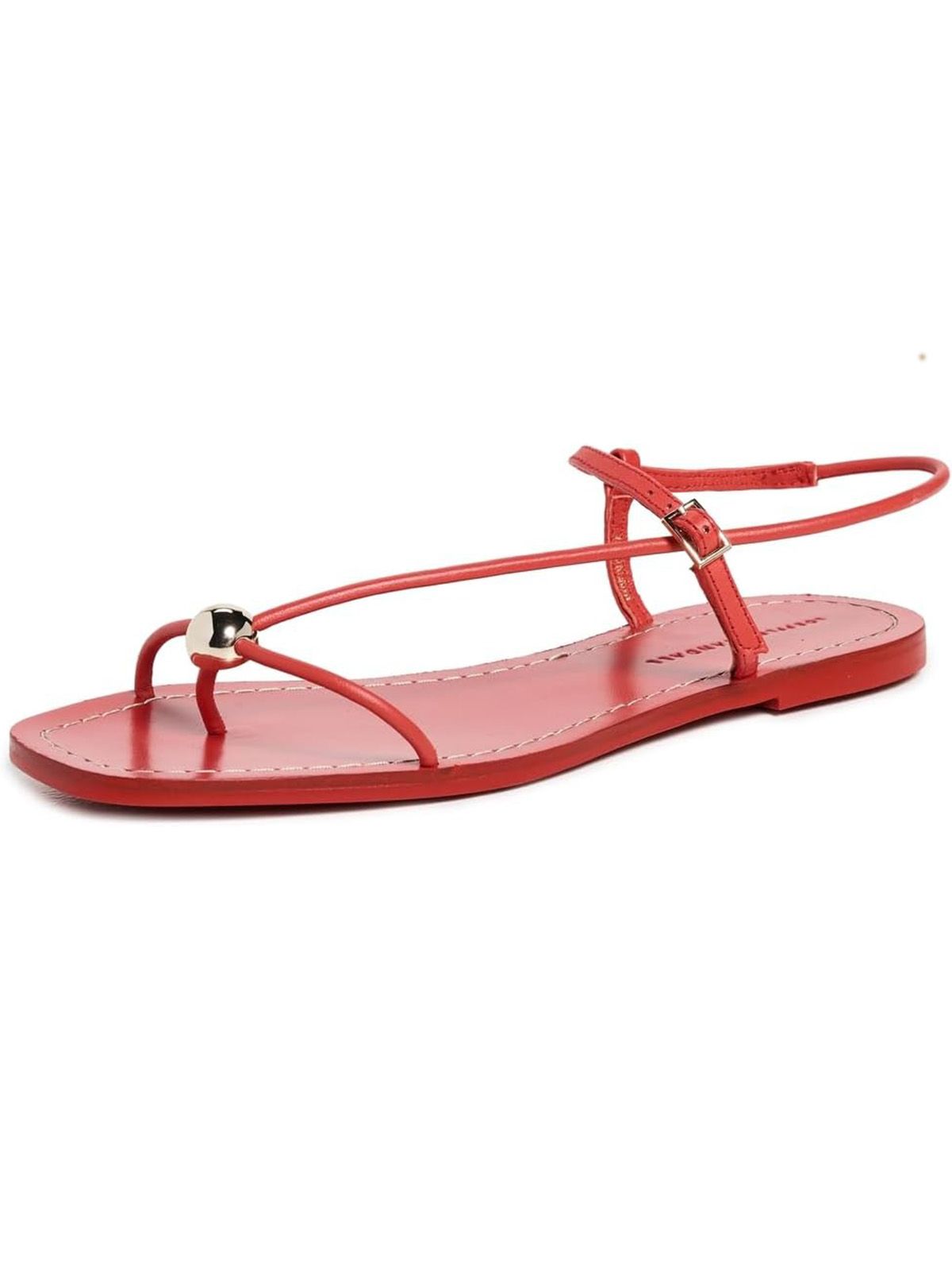 Loeffler Randall Women's Lara Strappy Flat Sandals, Red, 5.5 Medium Us