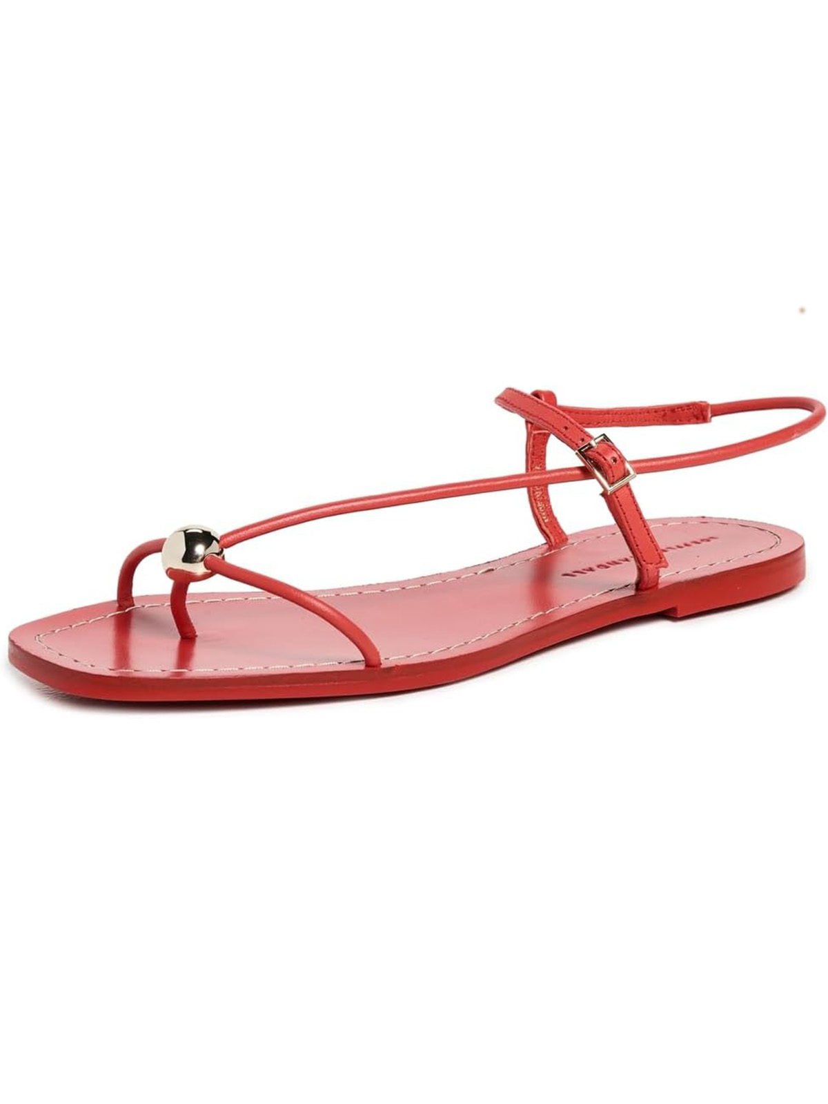Loeffler Randall Women's Lara Strappy Flat Sandals, Red, 5.5 Medium Us