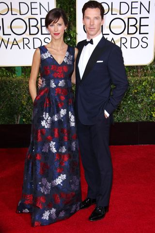Benedict Cumberbatch and Sophie Hunter at The Golden Globes 2015