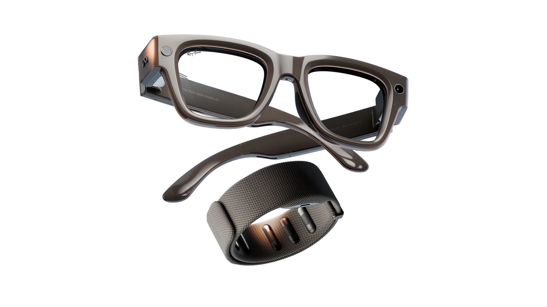 Meta Ray-Bans Display smart glasses on a white background