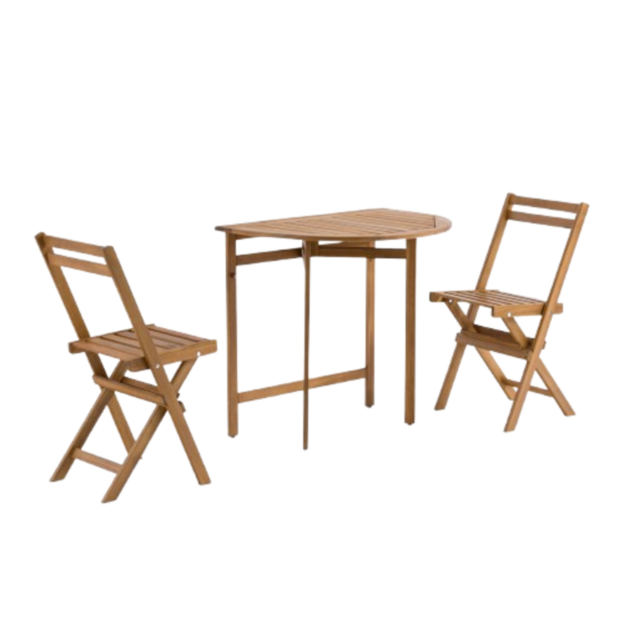 La Redoute Alata Table and 2 Chair Acacia Balcony Set