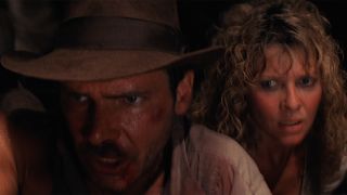 Indiana Jones with Willie in cart in Indiana Jones and the Temple Of Doom