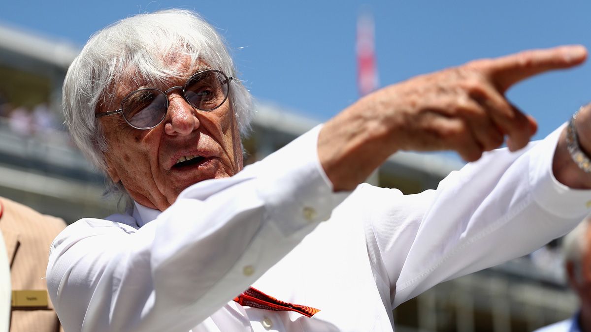 MONTMELO, SPAIN - MAY 15:F1 supremo Bernie Ecclestone on the grid during the Spanish Formula One Grand Prix at Circuit de Catalunya on May 15, 2016 in Montmelo, Spain.(Photo by Clive Mason/Ge