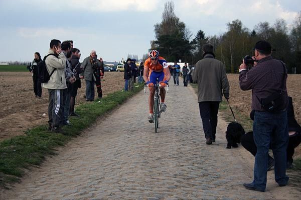 Everybody's going home but Mathew Hayman (Rabobank) is determined to finish.