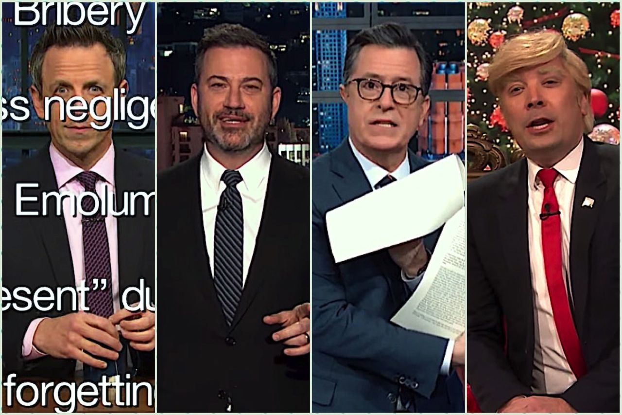 Late night hosts dissect Trump&amp;#039;s impeachment letter