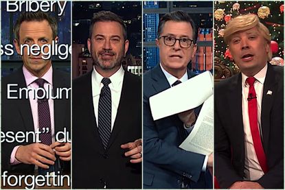 Late night hosts dissect Trump's impeachment letter