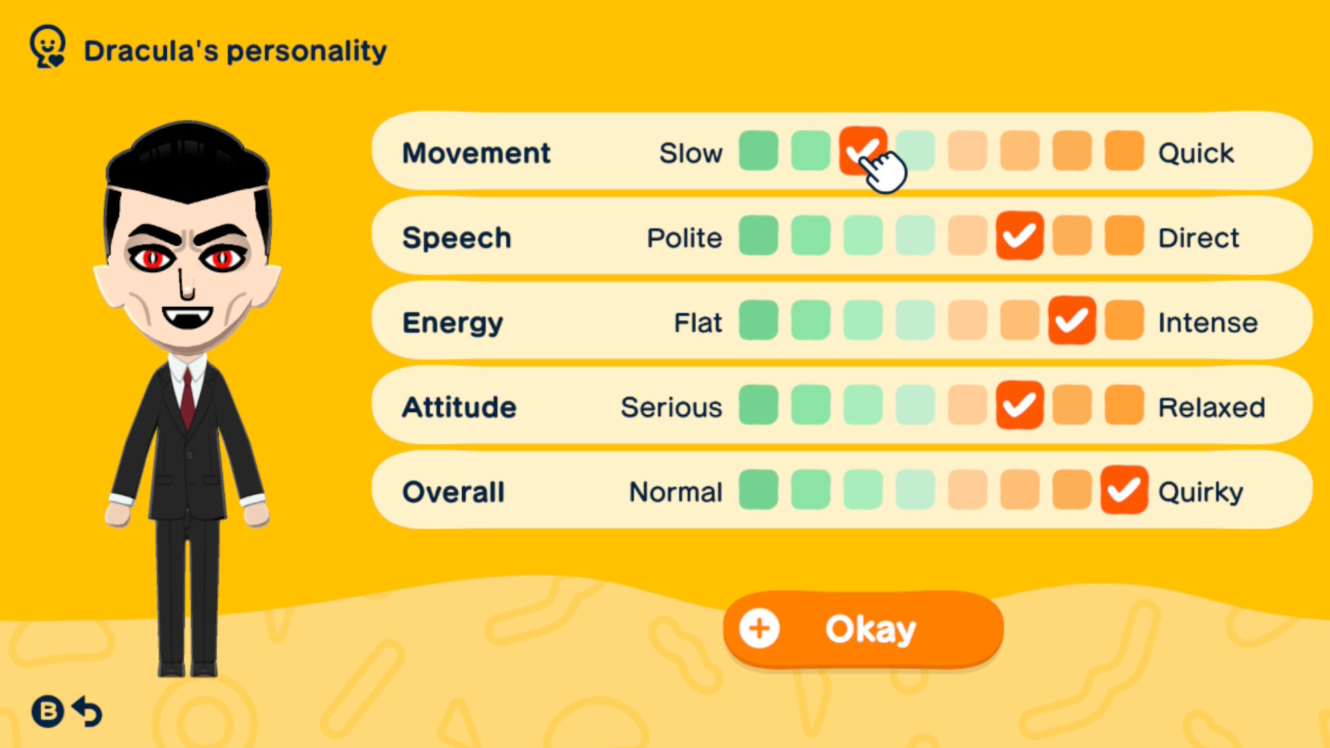 Creating a Miis' personality during Tomodachi Life: Living the Dream