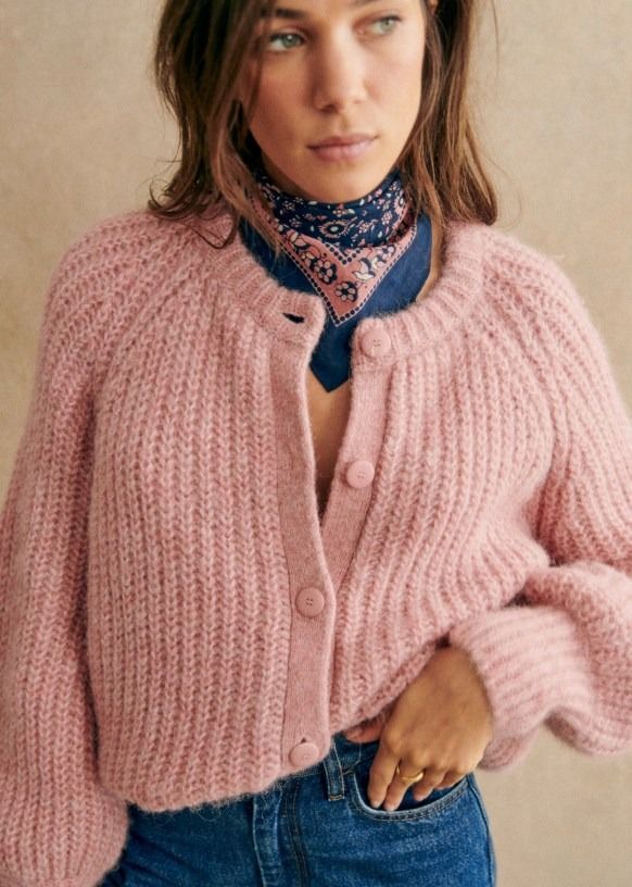 pink cardigan