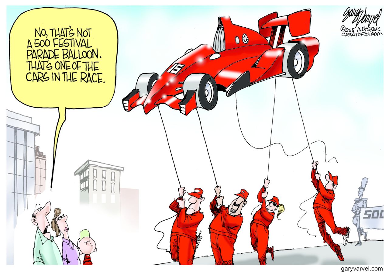 Editorial cartoon U.S. Indy 500