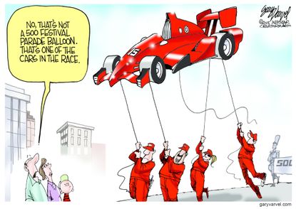 Editorial cartoon U.S. Indy 500