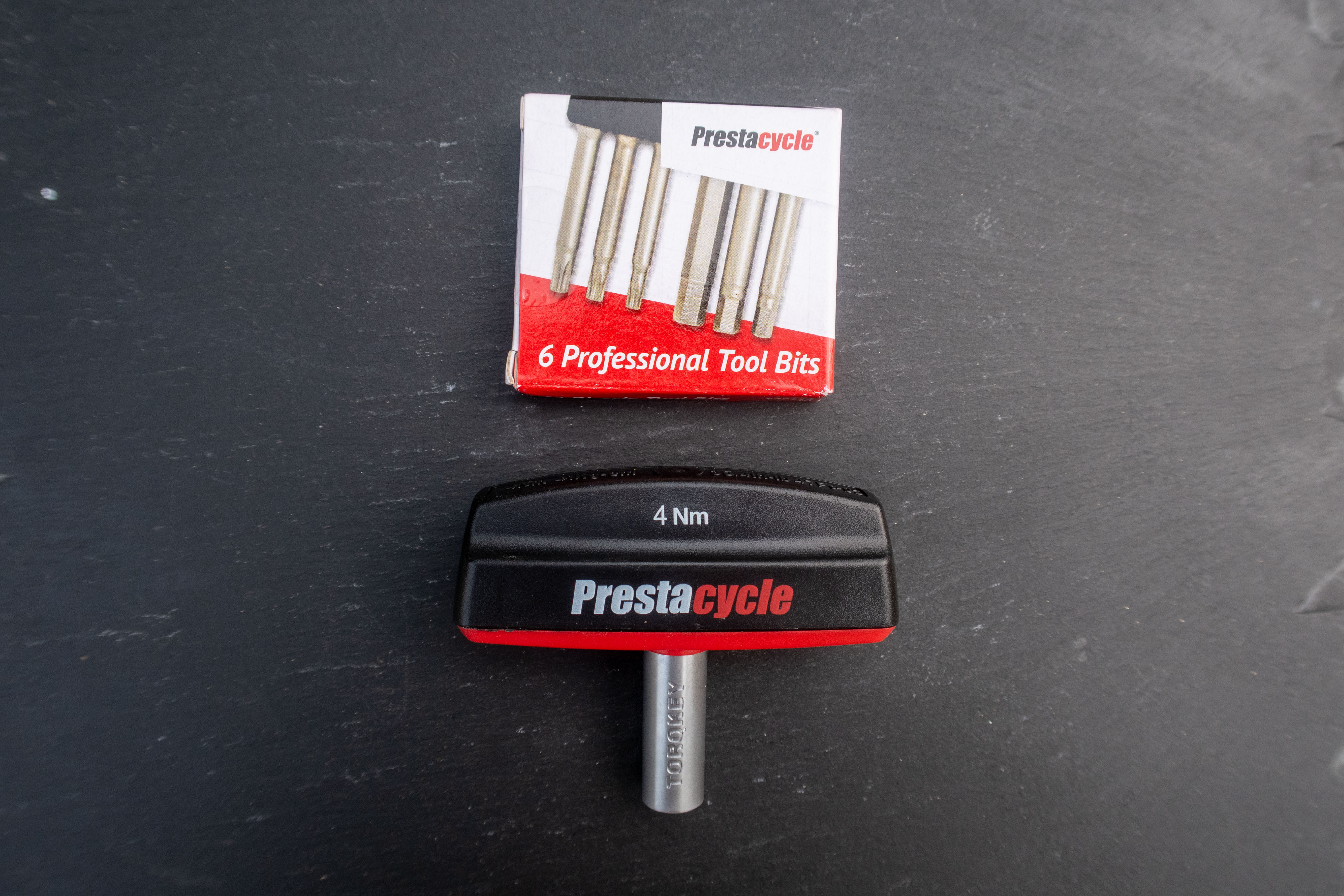 Prestacycle Pro TorqKey preset torque wrench with its sold separately bits.