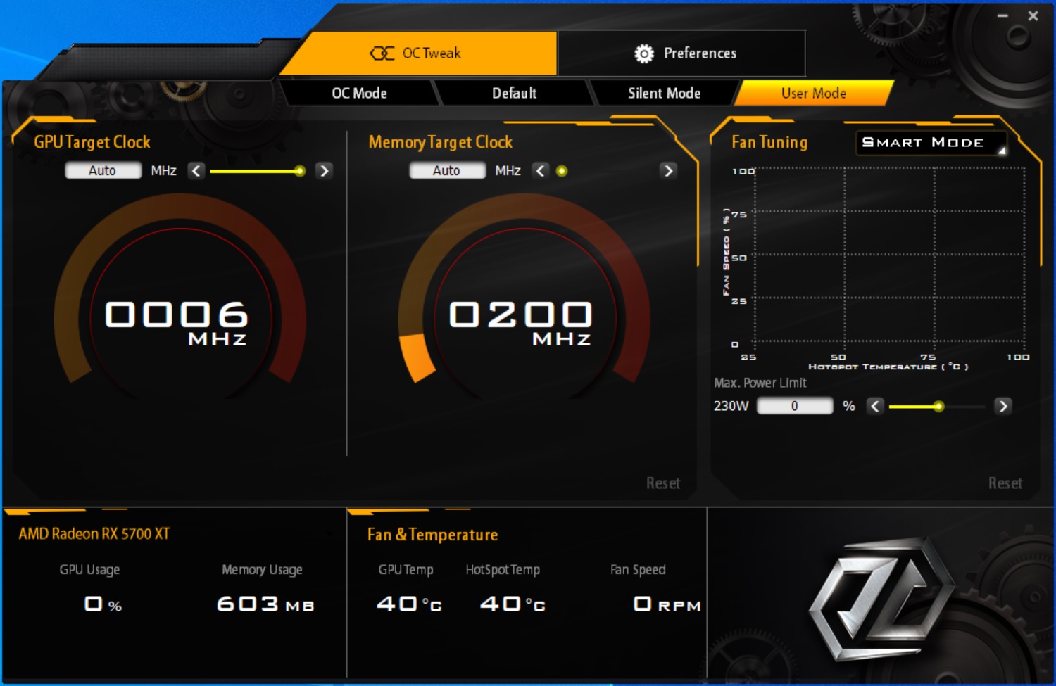 Software: ASRock Taichi Tweak - ASRock RX 5700 XT Taichi X 8G OC+ ...