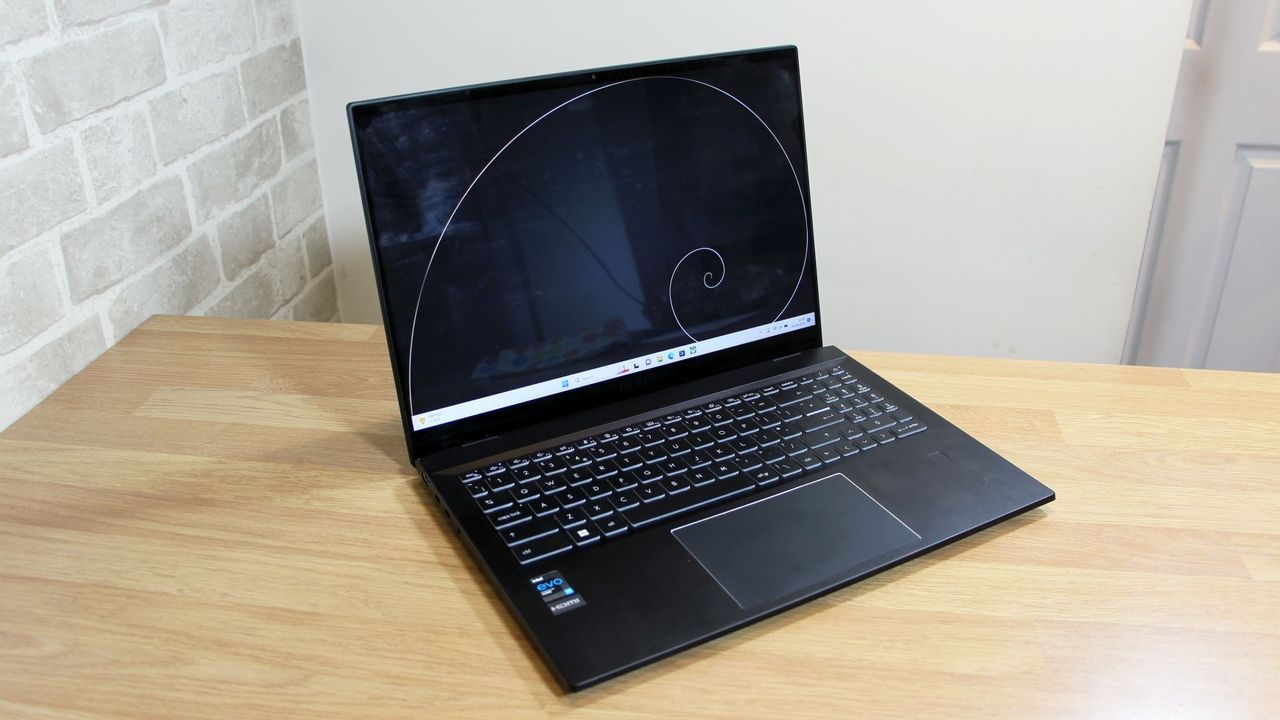 The MSI Summit E16 on a desk