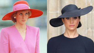 Princess Diana and Meghan Markle side-by-side at different occasions