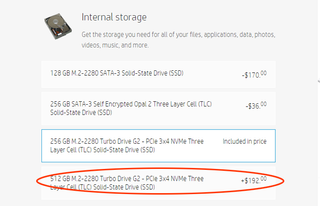 More than 256GB of Storage