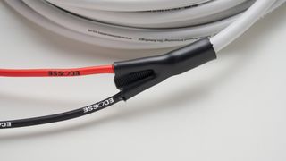 Ecosse CS2.15Mk2 speaker cable close up on cable on white background