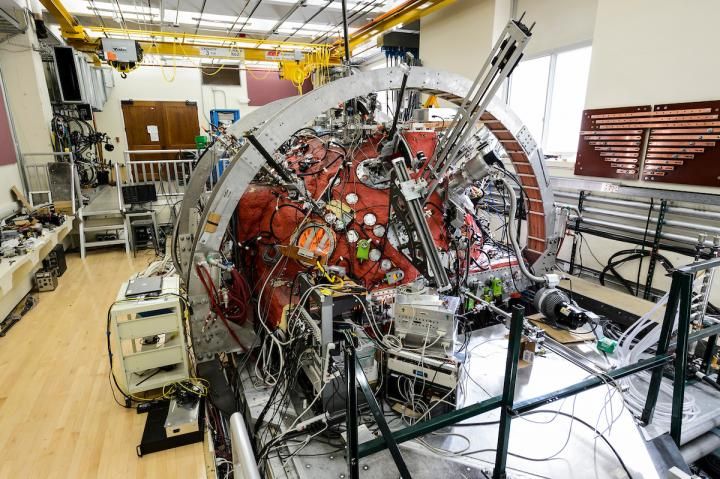 Scientists built this &quot;Big Red Ball&quot; to study the properties of solar wind and plasma.