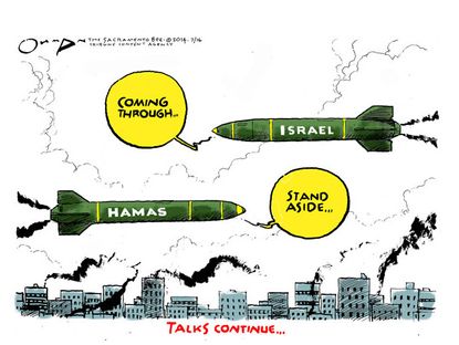 Political cartoon Israel Palestine talks