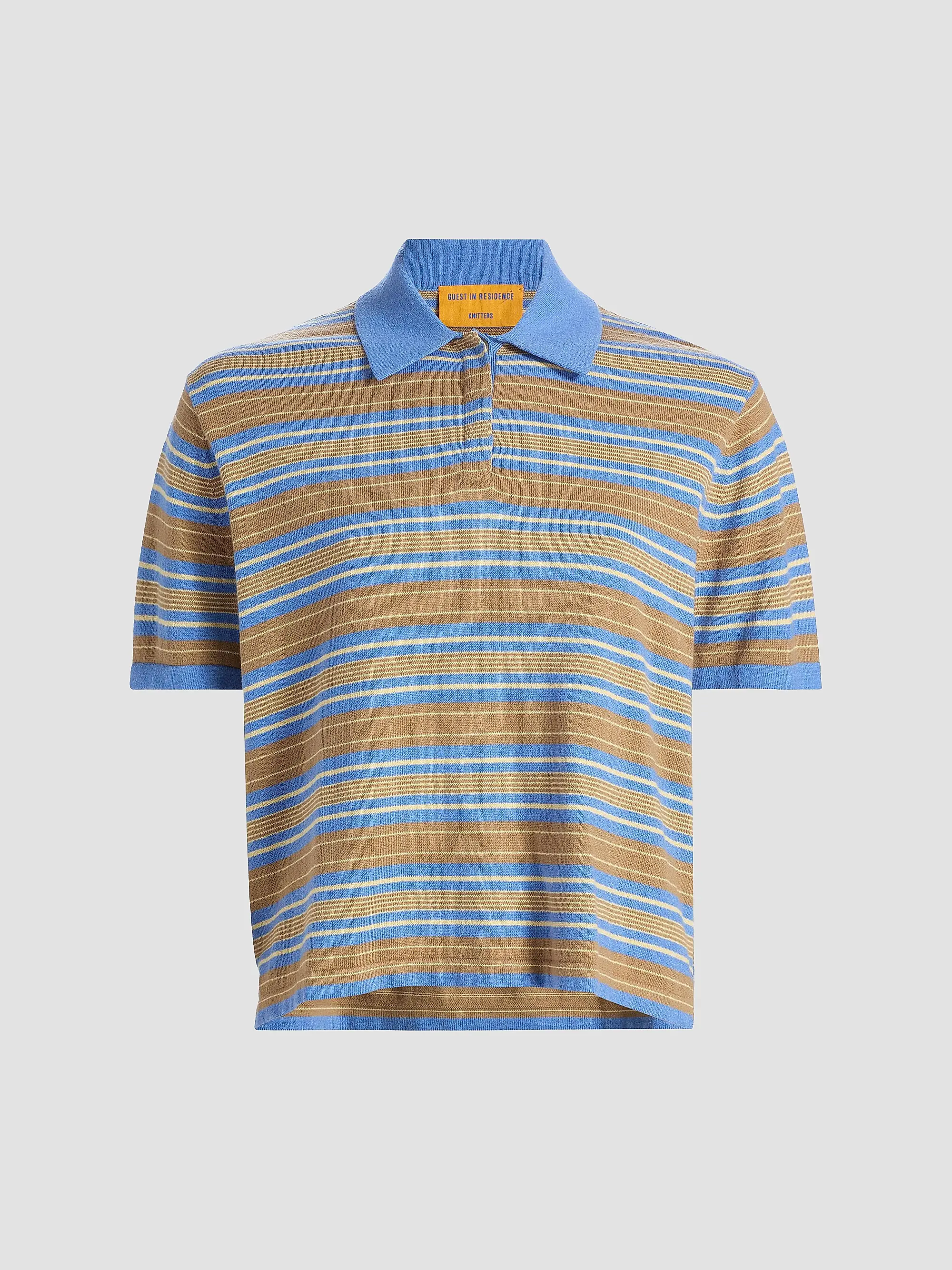 Striped Cotton-Cashmere Polo Shirt