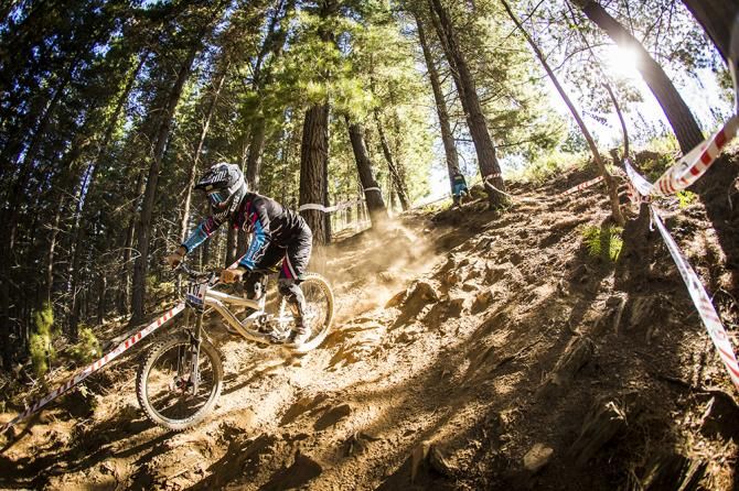 Tracey Hannah on her way to winning the Australian downhill nationals