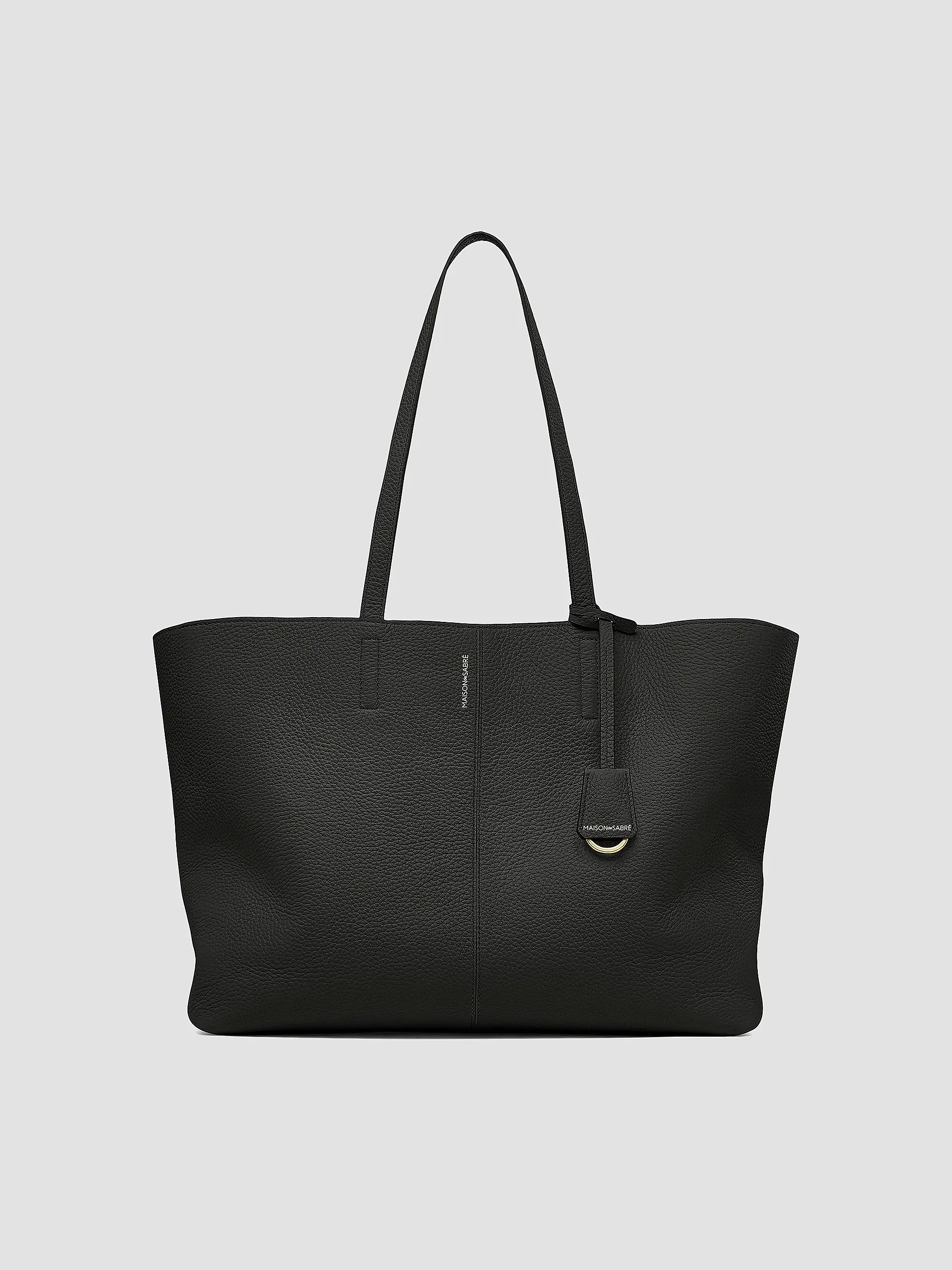Large Leather Zipped Soft Tote Bag