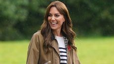 Catherine, Princess of Wales takes part in a 'Dad Walk' during a visit to "Dadvengers", a community for dads and their children, in north London on November 1, 2023