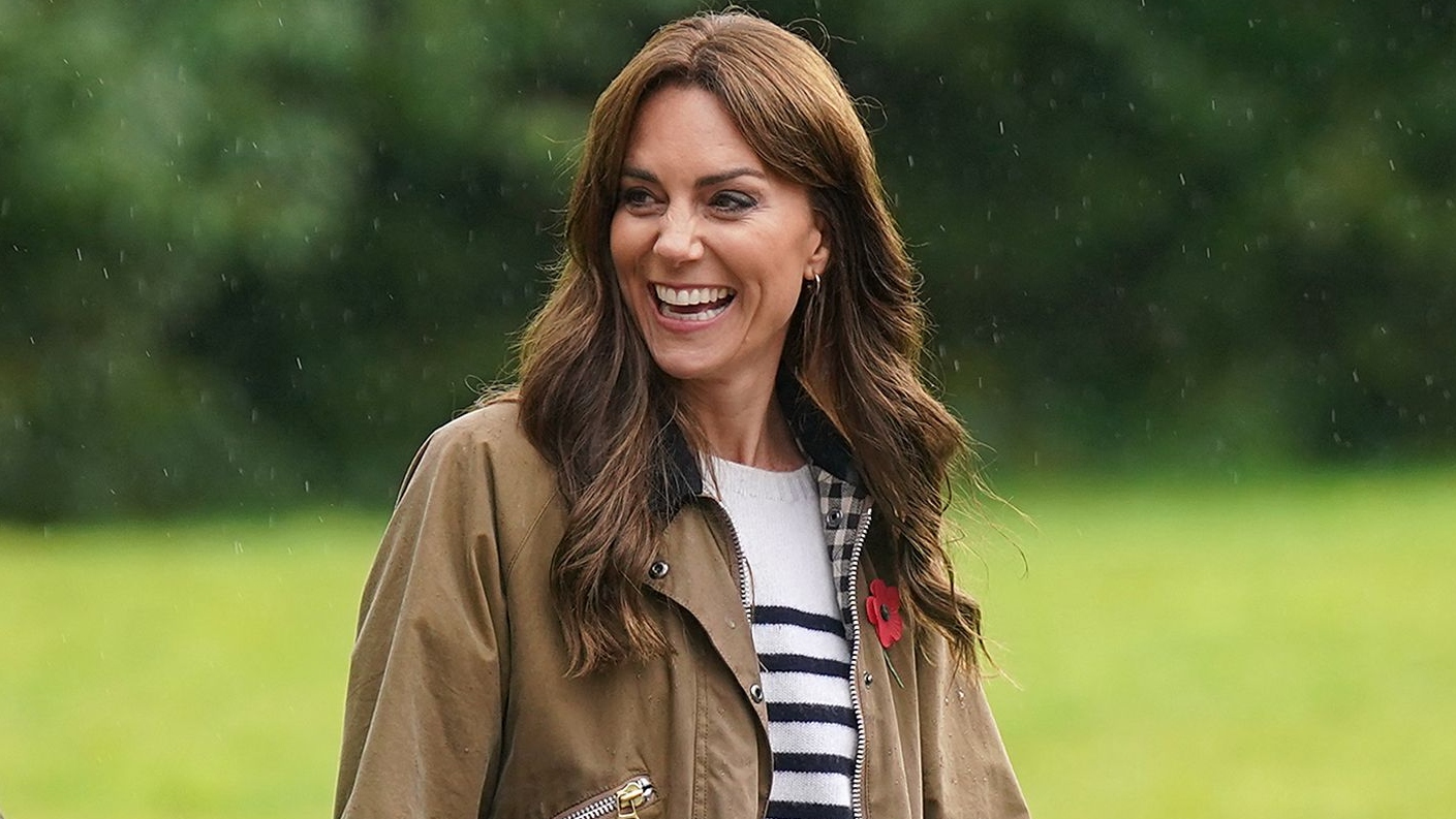 Catherine, Princess of Wales takes part in a 'Dad Walk' during a visit to "Dadvengers", a community for dads and their children, in north London on November 1, 2023