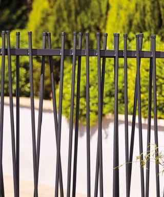 classic black metal garden wall railings