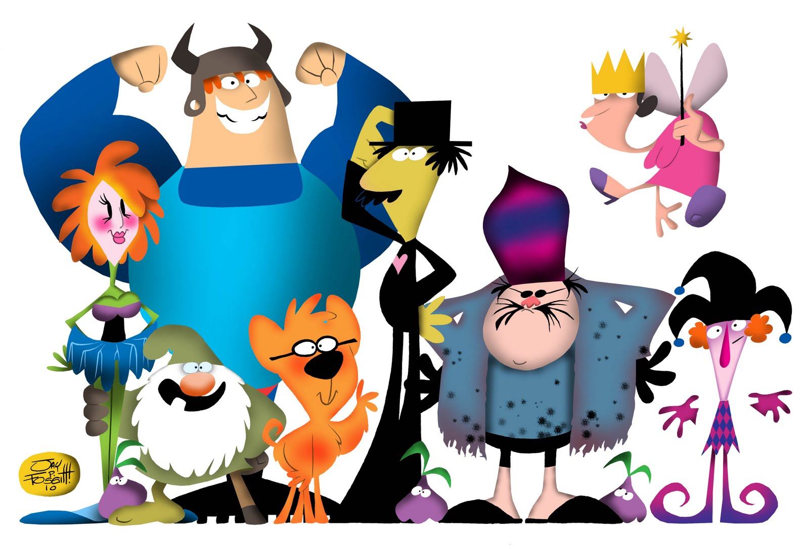 Best cartoons of the 1980s; stylised character designs for a fantasy animation