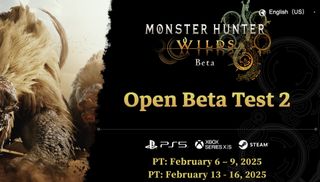 An infographic detailing the dates for the Monster Hunter Wilds open beta