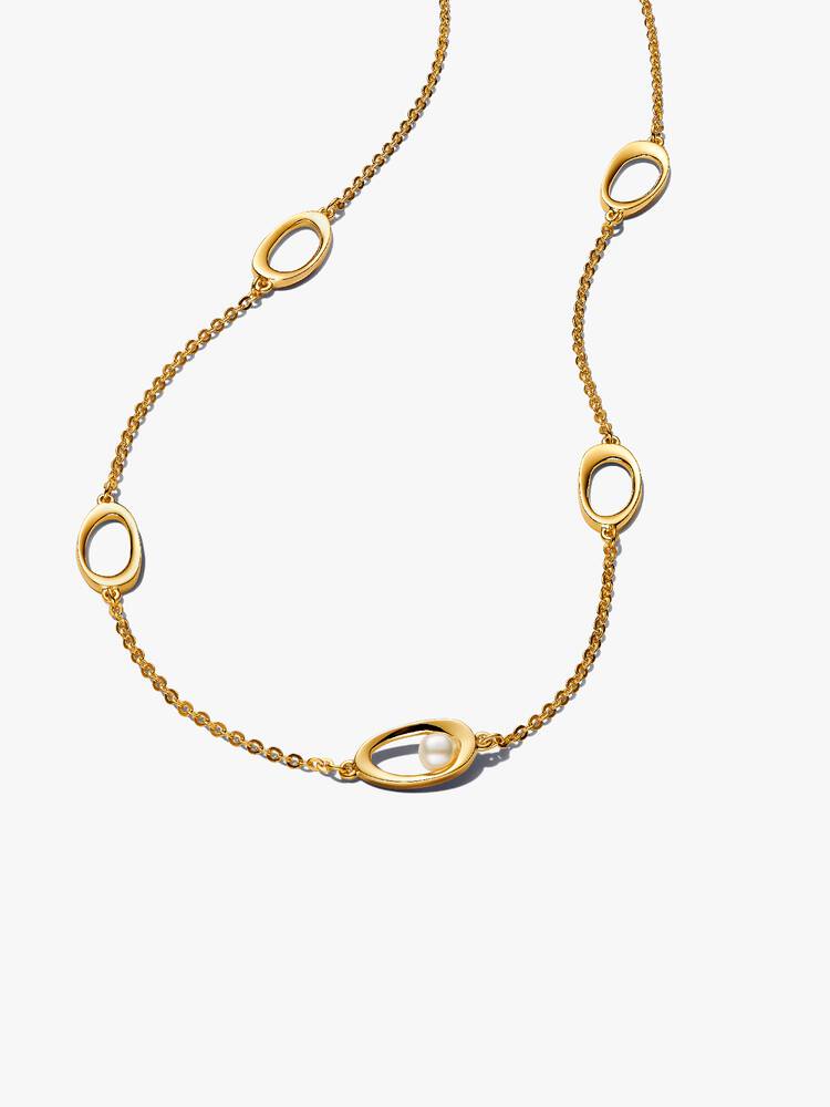 Pandora, Organically Shaped Oval &amp;amp; Treated Freshwater Cultured Pearl Necklace