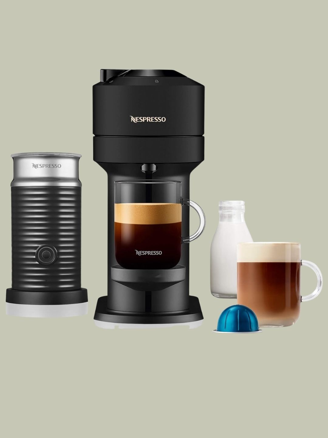 Nespresso, Vertuo Next Coffee Machine by De'longhi With Aeroccino Milk Frother