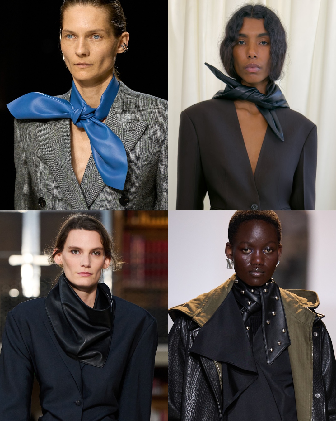 aw26 accessory trends &amp;ndash; leather triangle scarf