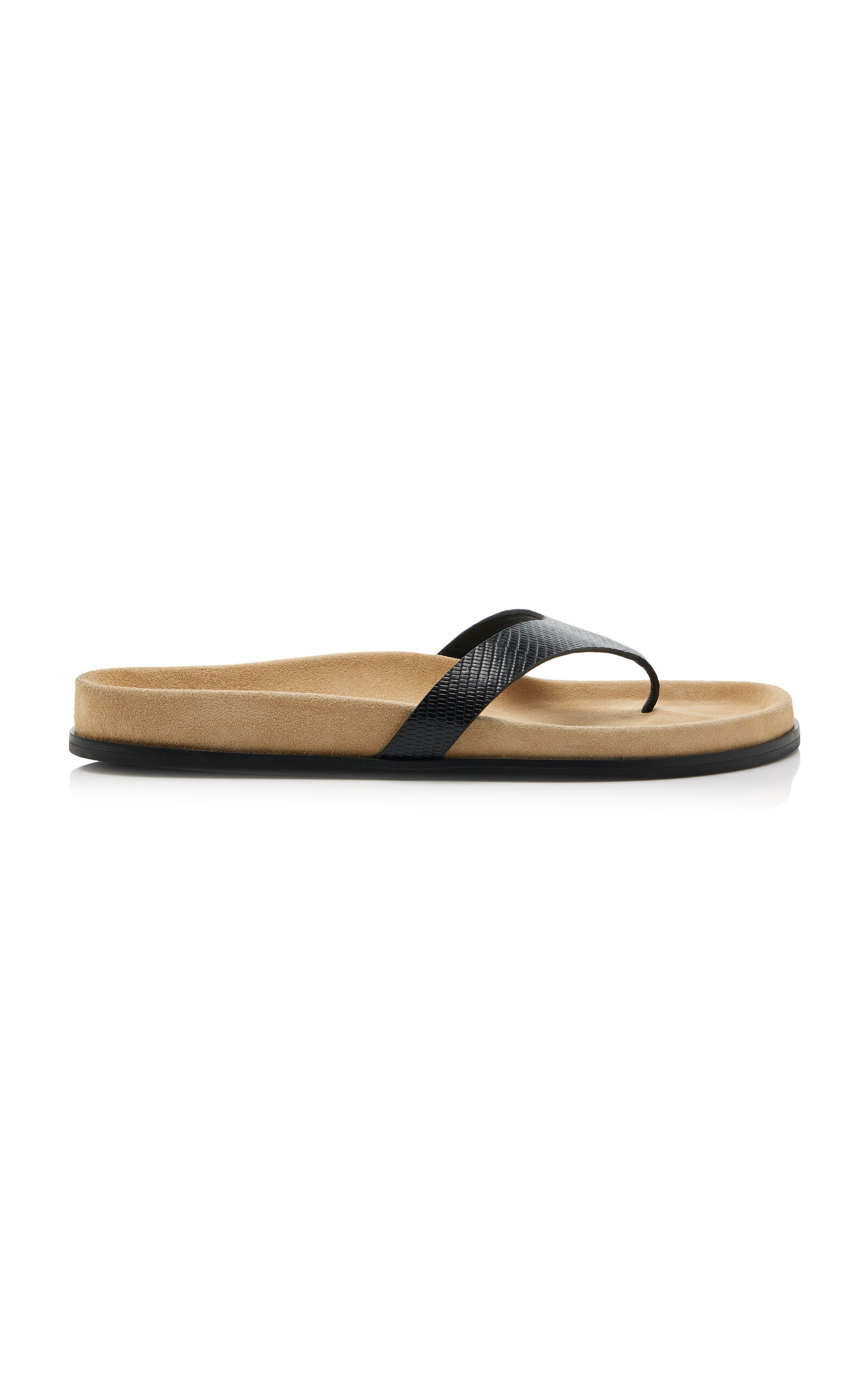 Swift Lizard-Embossed Leather Sandals