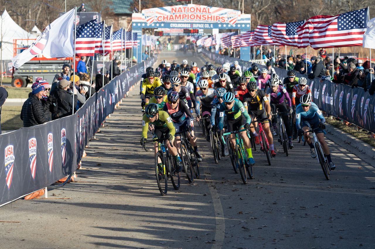 Scott McGill and Kerry Werner lead the field into corner 1.