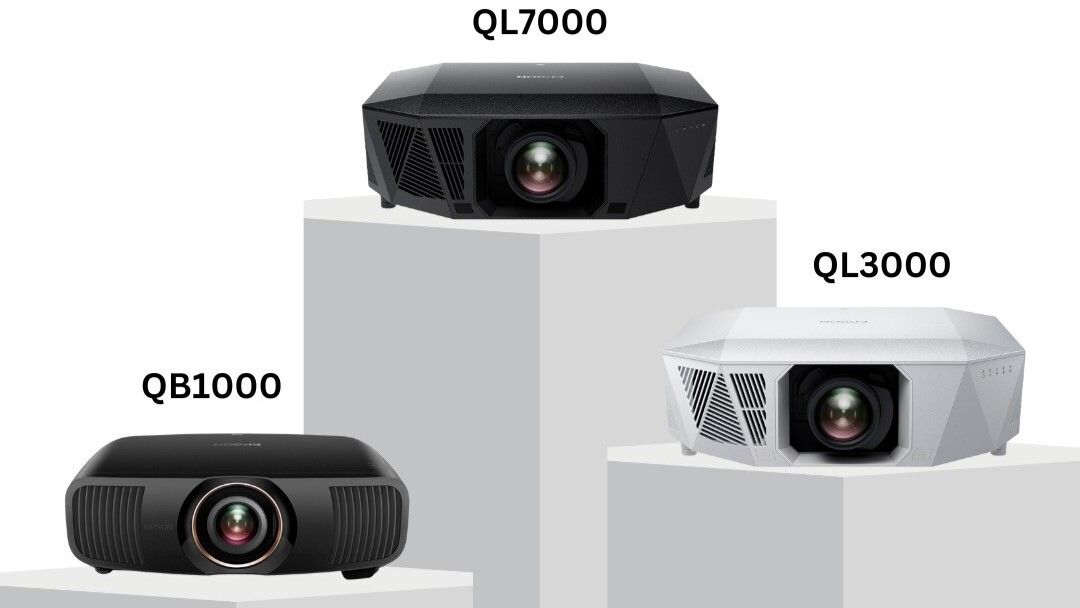 Epson Q Series Projector lineup on a white background