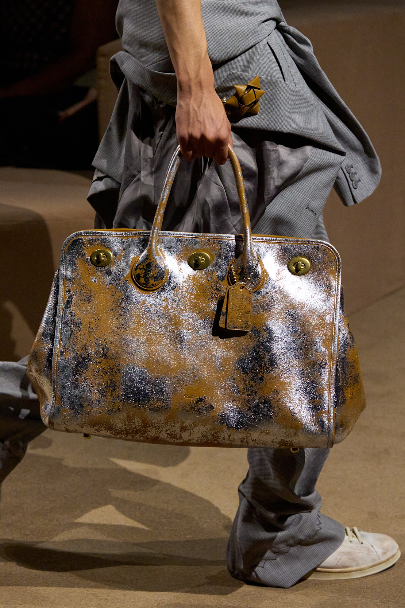 Coach's new Turnlock Tote Bag on the Spring 2027 runway at New York Fashion Week