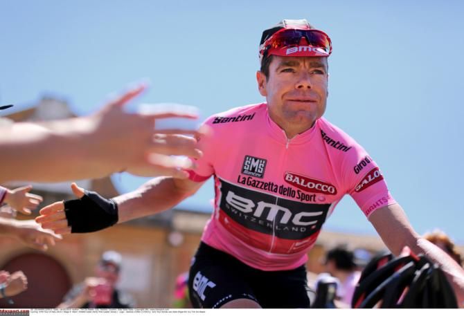 Cadel Evans (BMC) in the maglia rosa at the 2014 Giro d'Italia