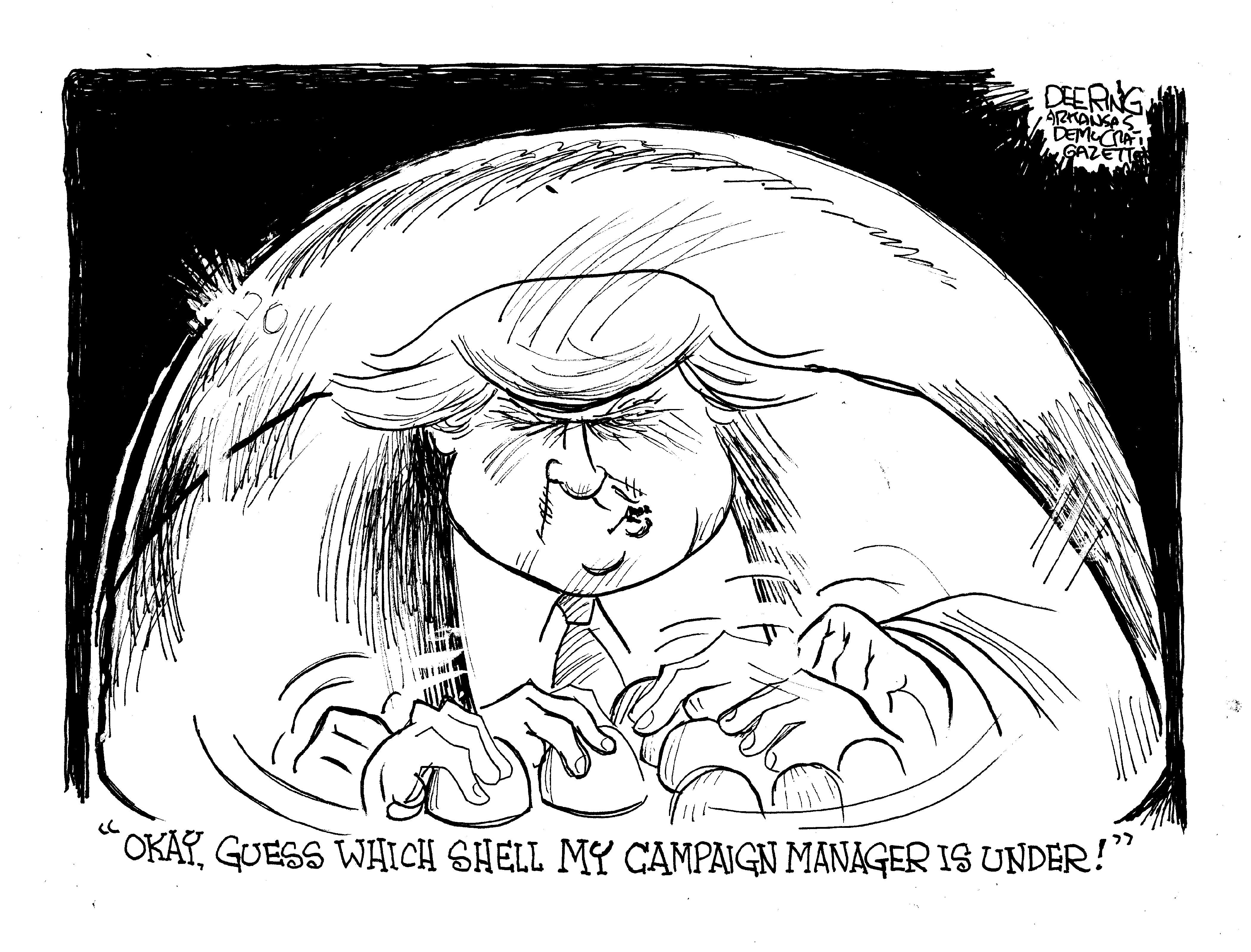 Political cartoon US Trump choosing campaign manger election 2016