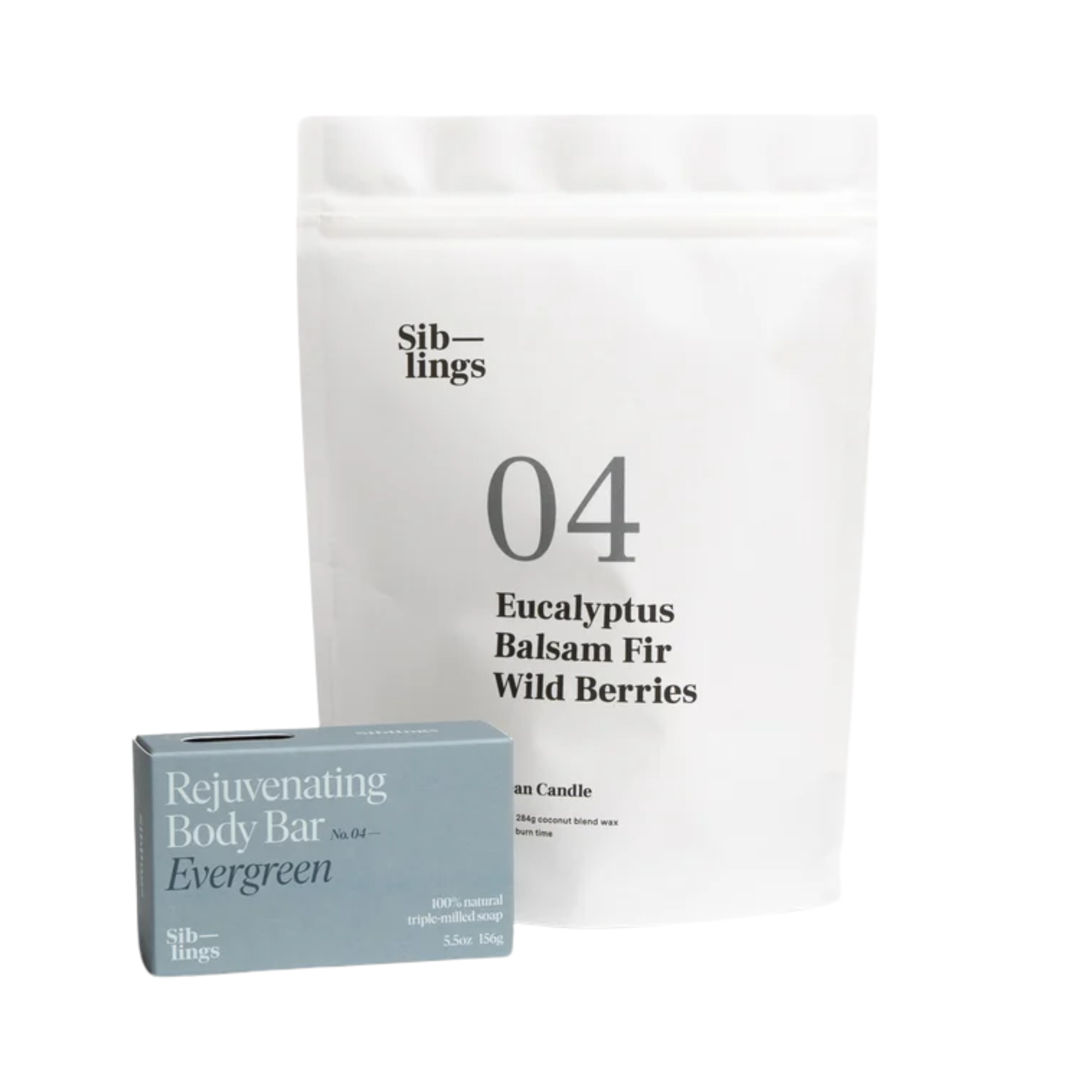 a bag of candle refill and a bar of body soap