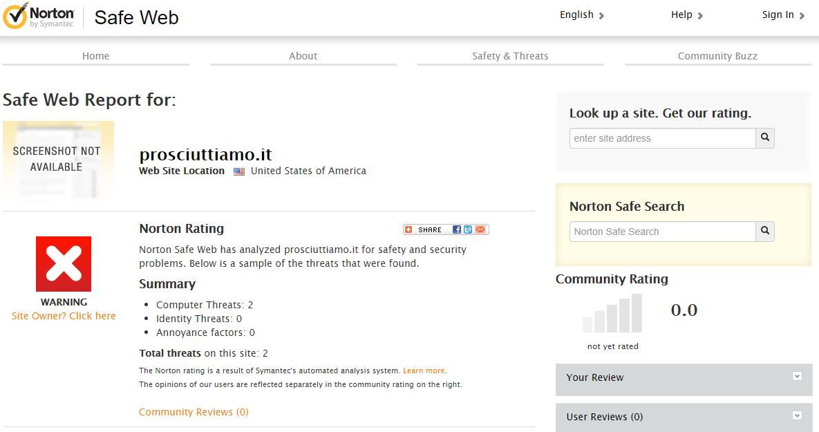 Norton antivirus blocking a malicouse website through the Chrome borwser