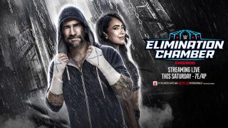 CM Punk and AJ Lee star on the poster for WWE Elimination Chamber 2026