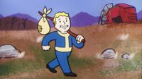 Vault Boy walking with a bindle