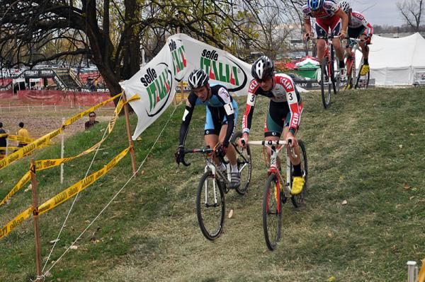 Andrew Dillman (Bob's Red Mil) and Zane Godby (Clif Bar Development Team) push the pace.