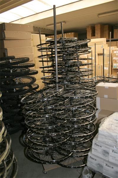 The Ridley base is packed with nice components, including this stack of wheels