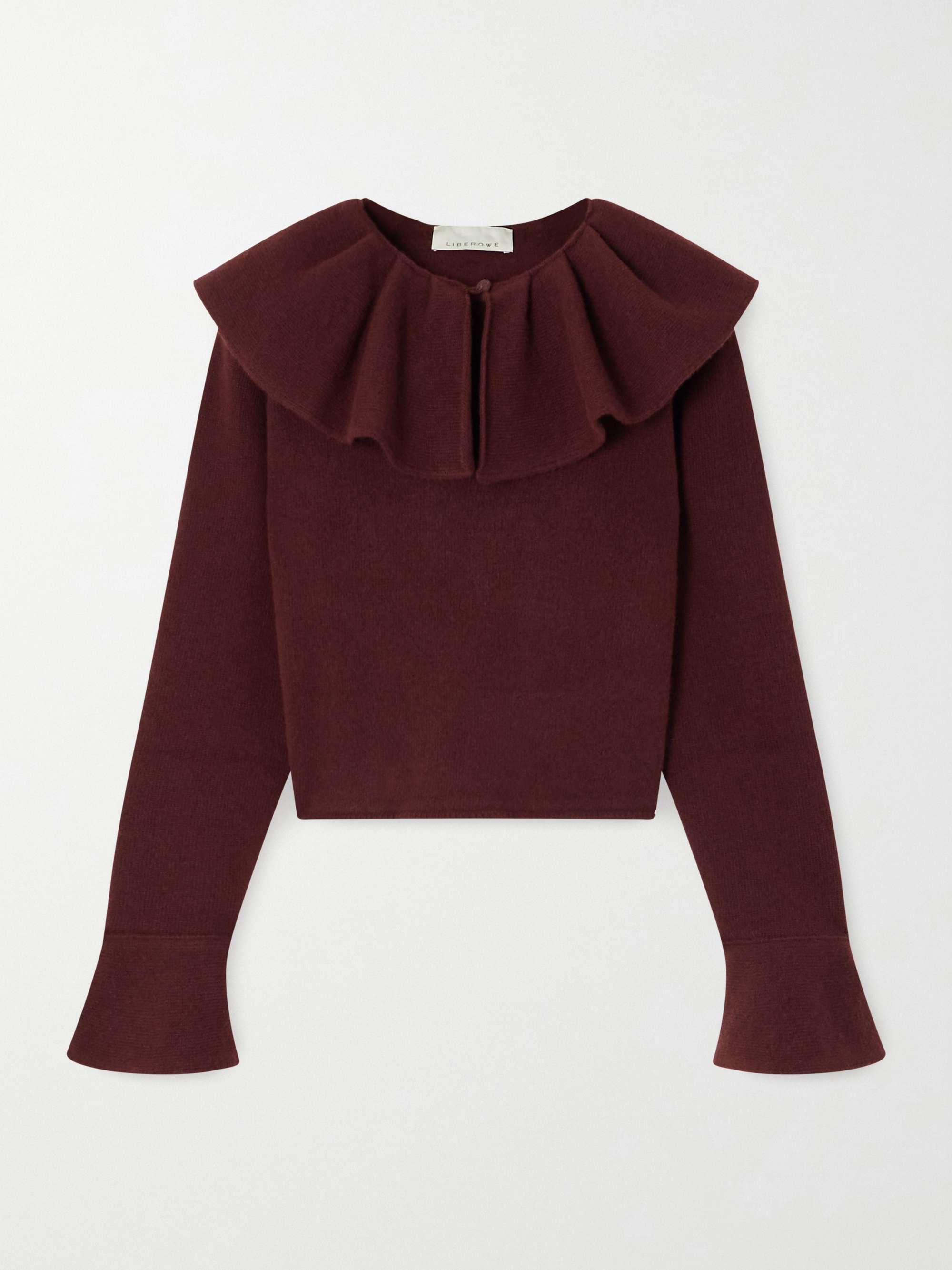 Gia Cropped Ruffled Wool Sweater