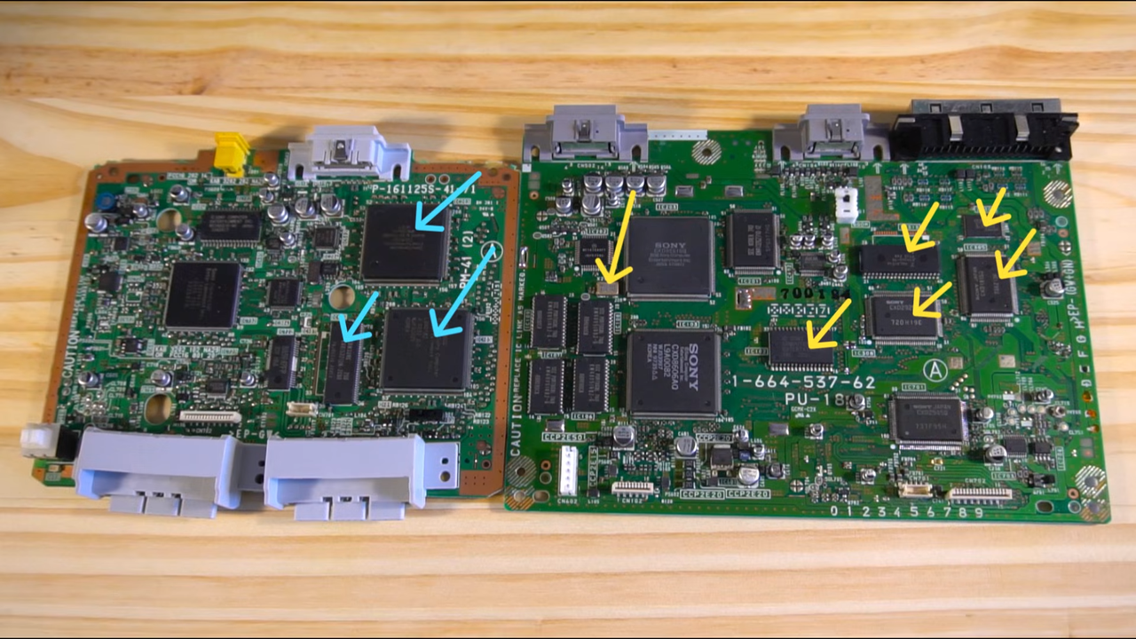 Hybrid PlayStation, created by combining components from two different PS1 consoles and integrating them with an XStation &amp; HDMI modboard