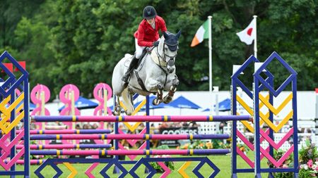 Bubby Upton and Its Cooley Time clear a showjump at Bramham Horse Trials 2026, winning the event and making a bid for eventing World Championship selection.