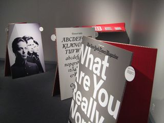 Among the exhibits are font designs, artist monographs, magazines, poster illustrations and logos